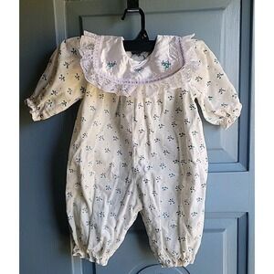 Vtg 6-9 M Tiny Tots Original Jumper Heirloom Quality 80s embroidered collar